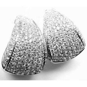 New Authentic Damiani Da Definire 18k White Gold 3.09ct Diamond Earrings $22,900